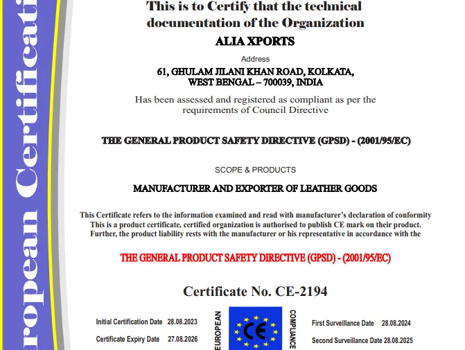 Certificate of Conformity