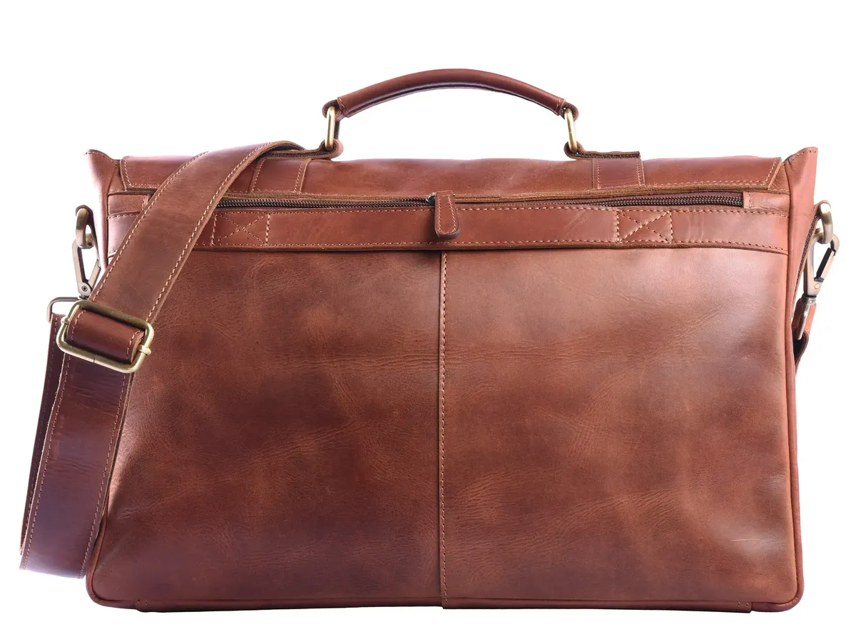 Leather Cognac Briefcase