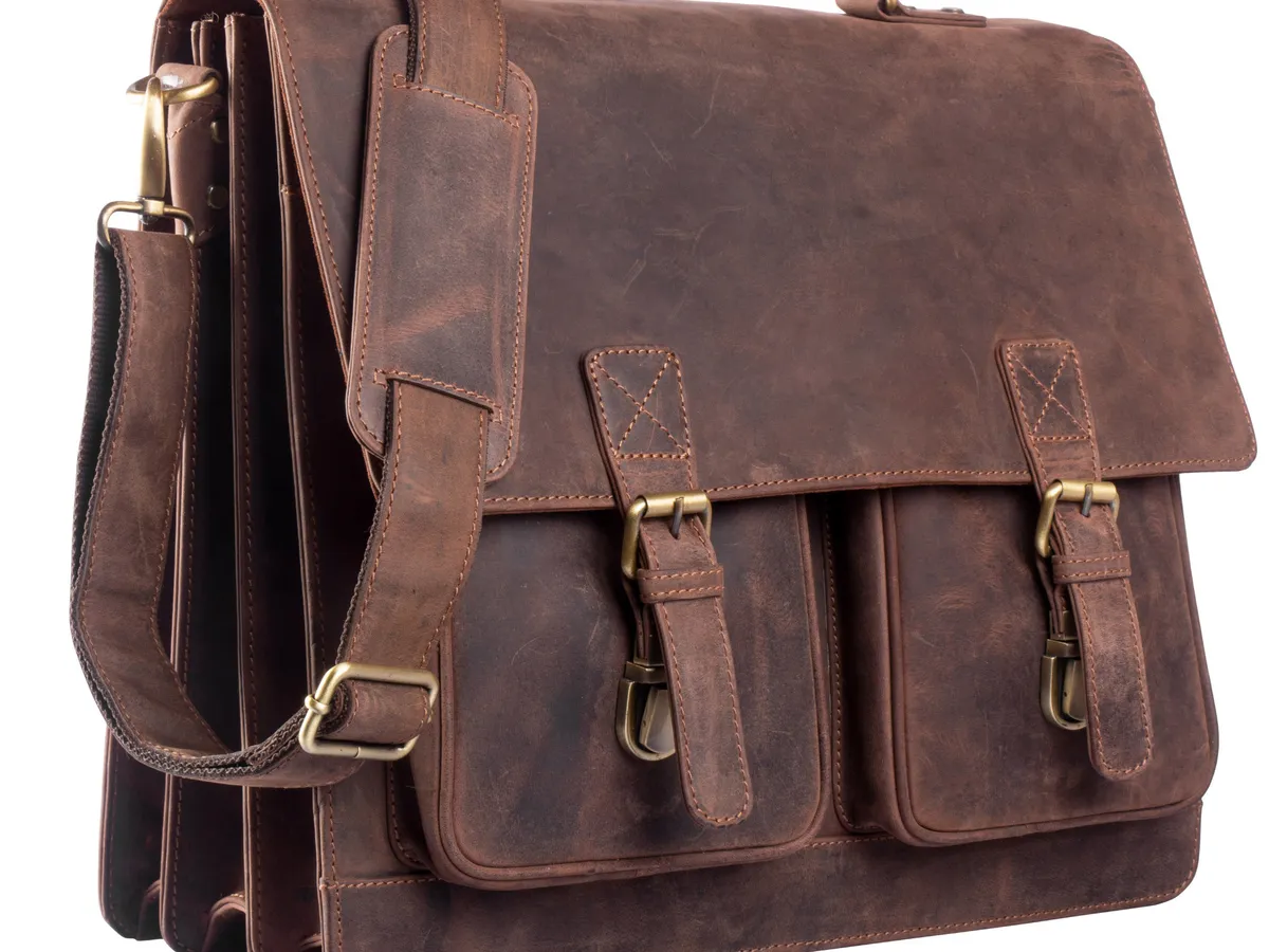 Leather Briefcase Brown