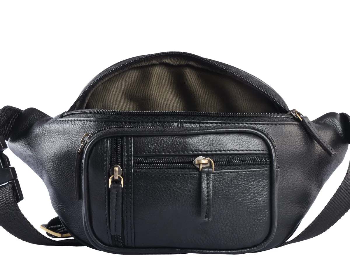 Leather Belt Pouch Black