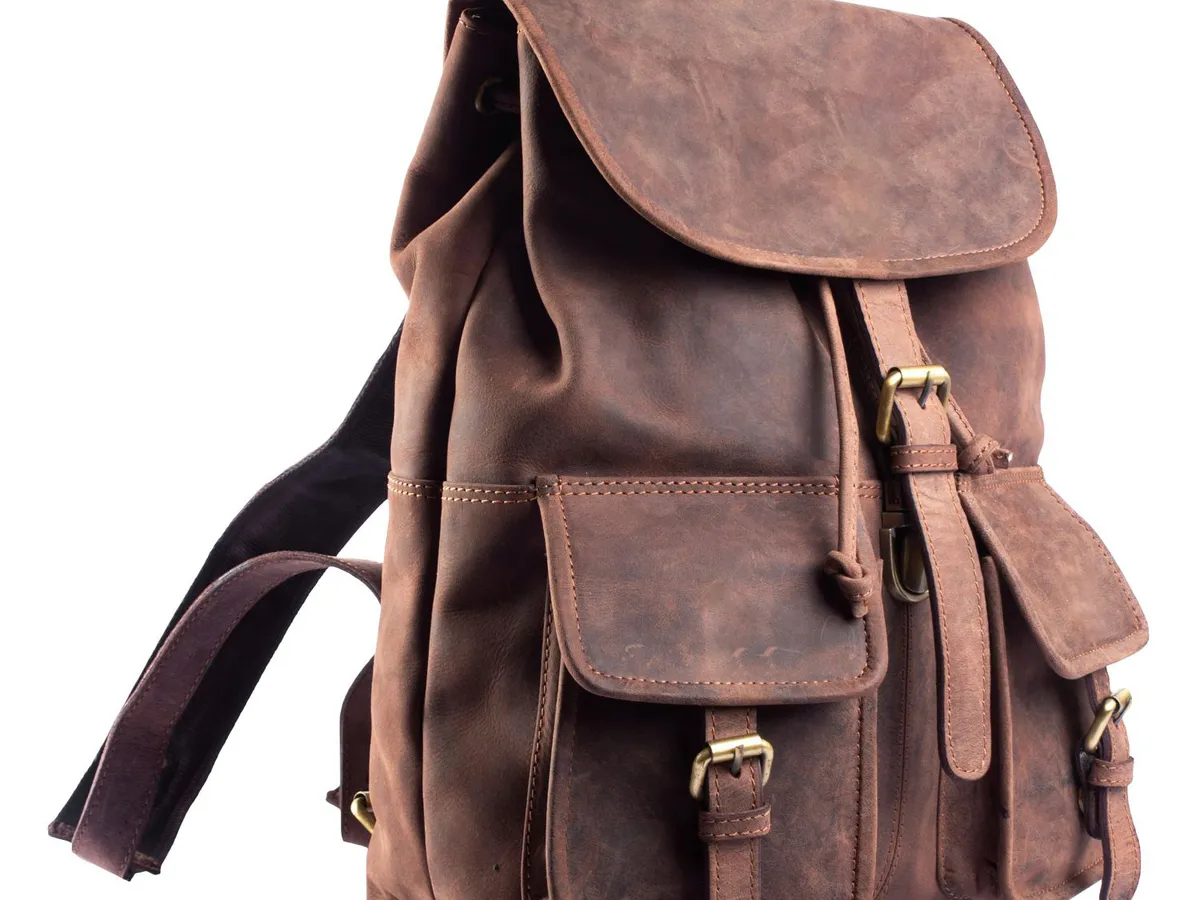Leather backpack