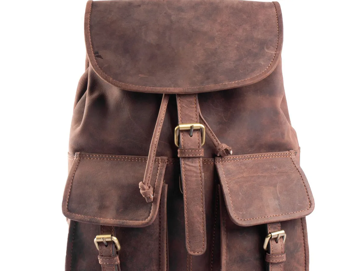 Leather backpack