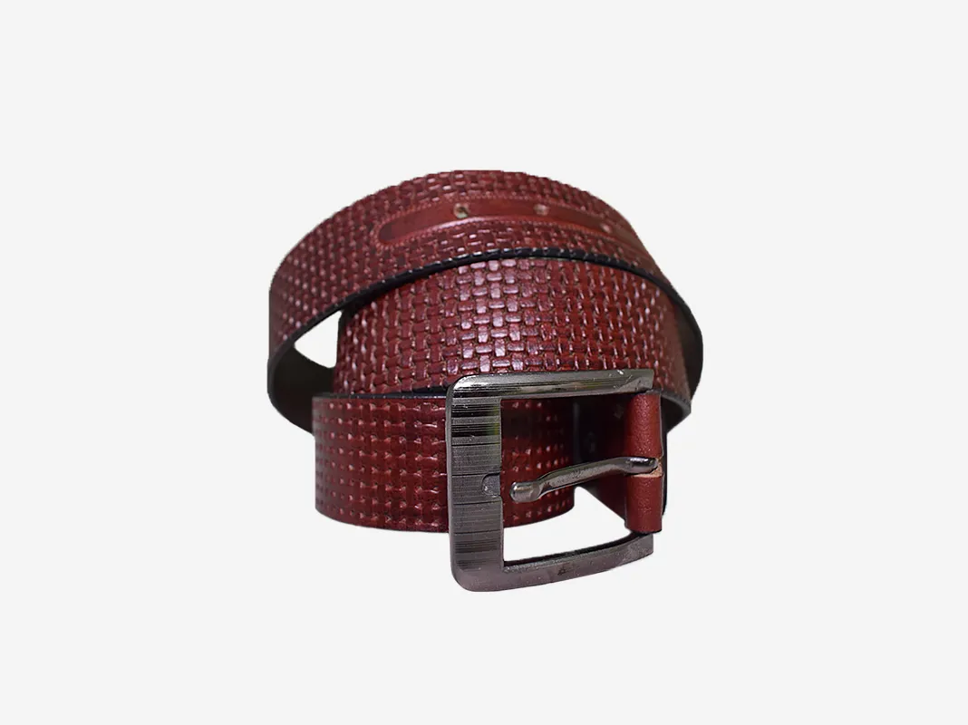 Leather Belt Brown Pattern