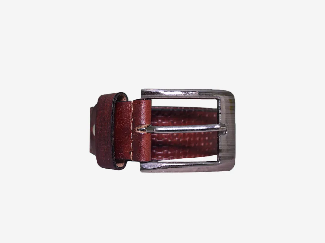 Leather Belt Brown Pattern
