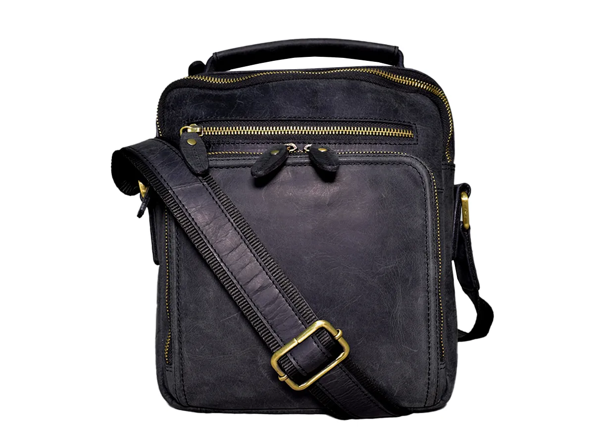 Leather Grey Side Bag