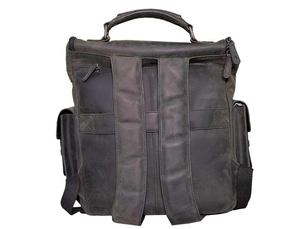Leather Grey Rucksack