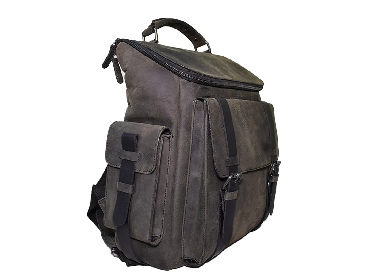 Leather Grey Rucksack