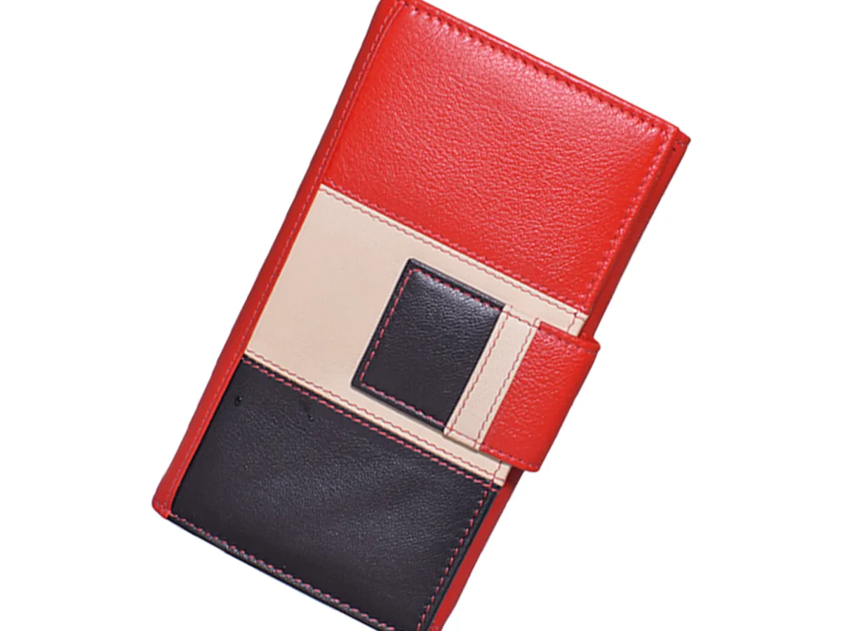 Leather Wallet Multicolor Red