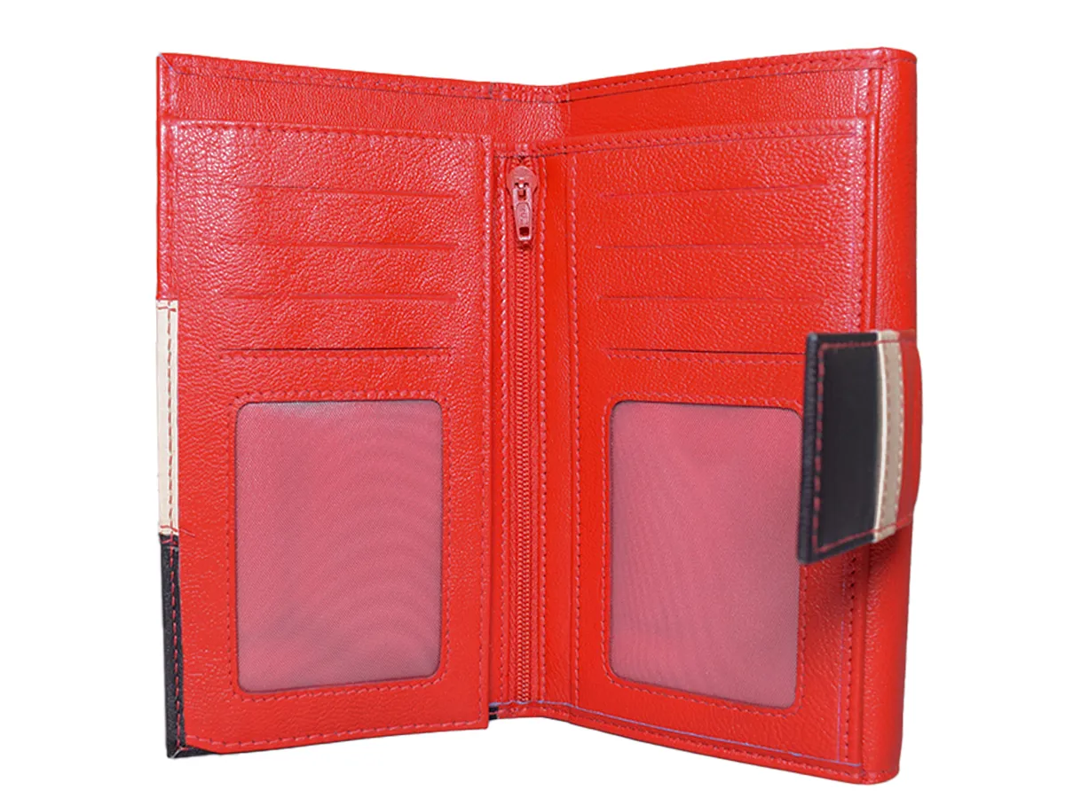 Leather Wallet Multicolor Red
