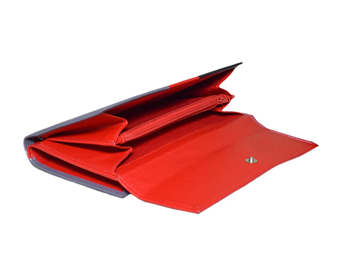 Leather Wallet Multicolor Red