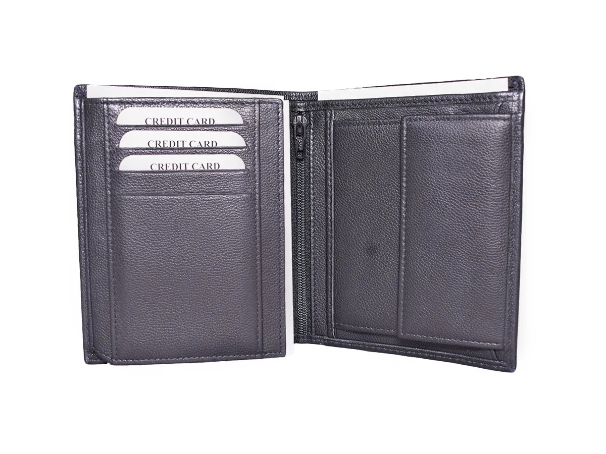 Leather Men Bifold Black Wallet