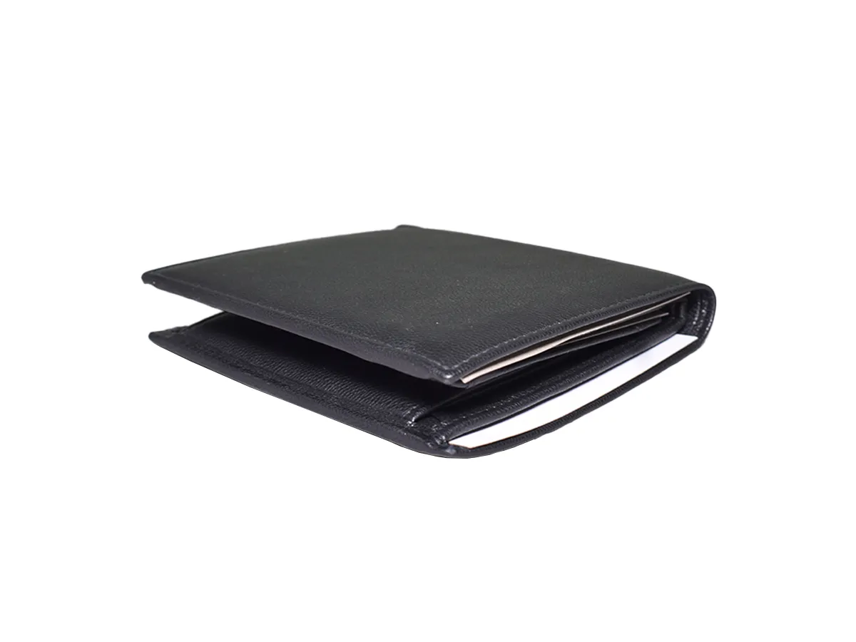 Leather Men Bifold Black Wallet