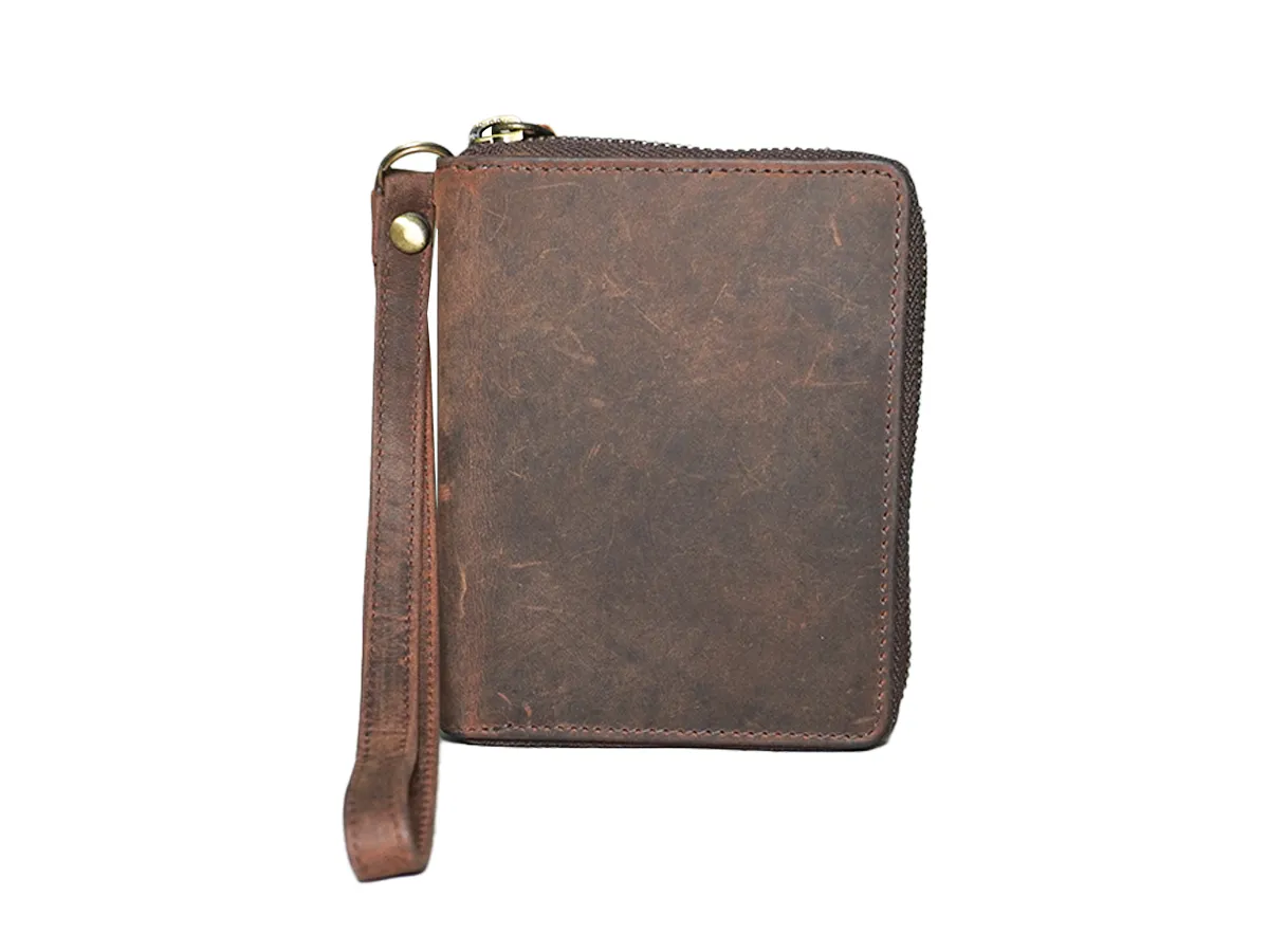 Round Zipper Vintage Men's  Wallet