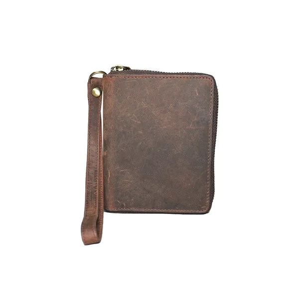 Round Zipper Vintage Men's  Wallet