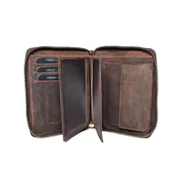 Round Zipper Vintage Men's  Wallet