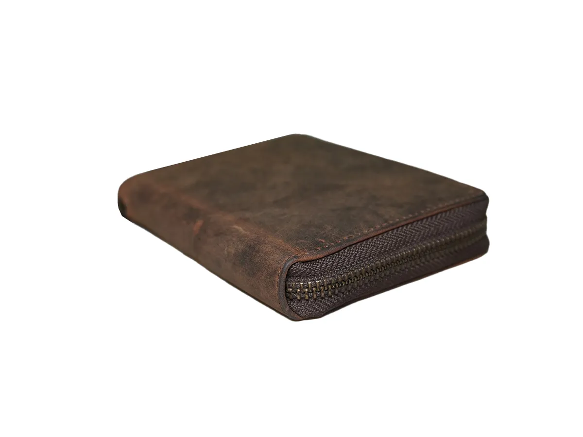 Round Zipper Vintage Men's  Wallet