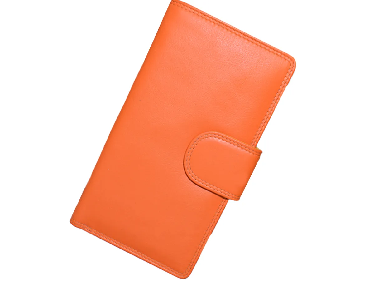Women Leather Wallet Tangerine