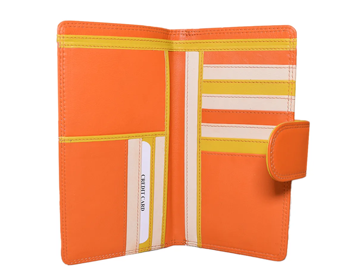 Women Leather Wallet Tangerine