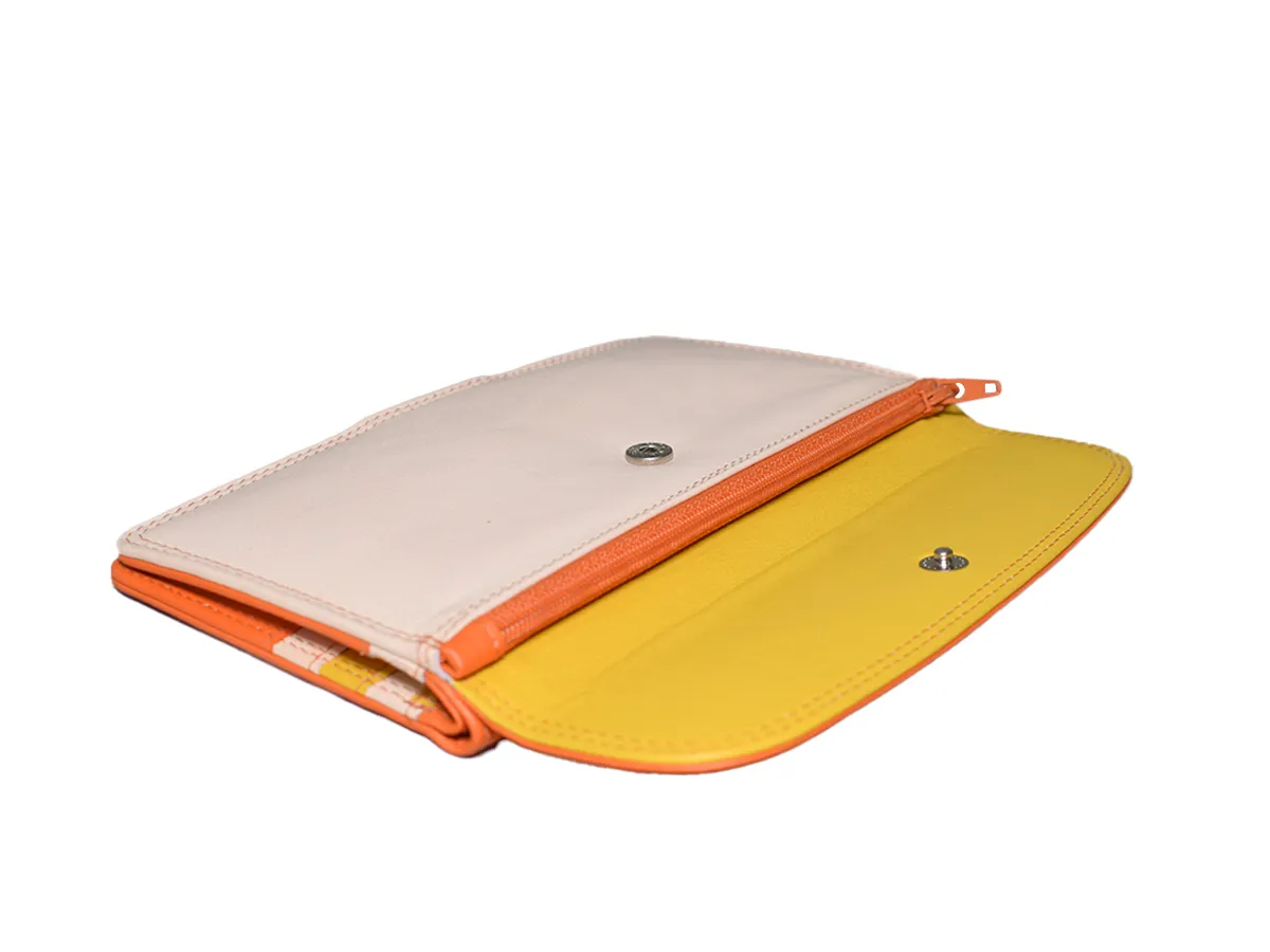 Women Leather Wallet Tangerine
